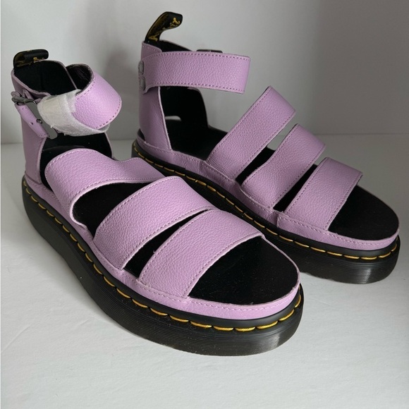 Doc Dr. Martens Clarissa II Platform Strap Sandals Lilac Leather EU 42 US 10 NEW - Picture 4 of 9